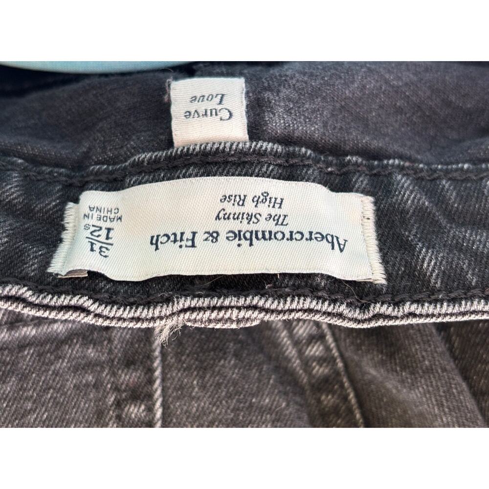 Abercrombie & Fitch The Skinny High Rise Jeans Womens Size 12S Black Curve Love - Picture 3 of 9